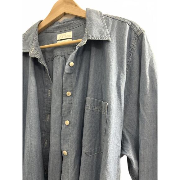 JCrew Classic-fit Chambray Shirt-dress - Picture 3 of 7